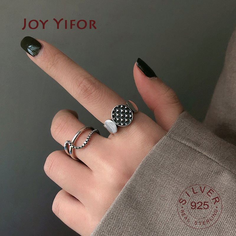 

Retro High-quality 925 Sterling Silver rings for wowen Jewelry Personality vintage chain Arrow Opening Rings