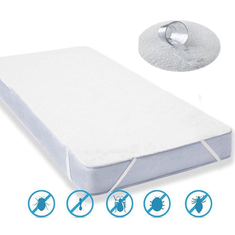 

LanLan Solid Color Waterproof Bedspread with 4 Corners Straps