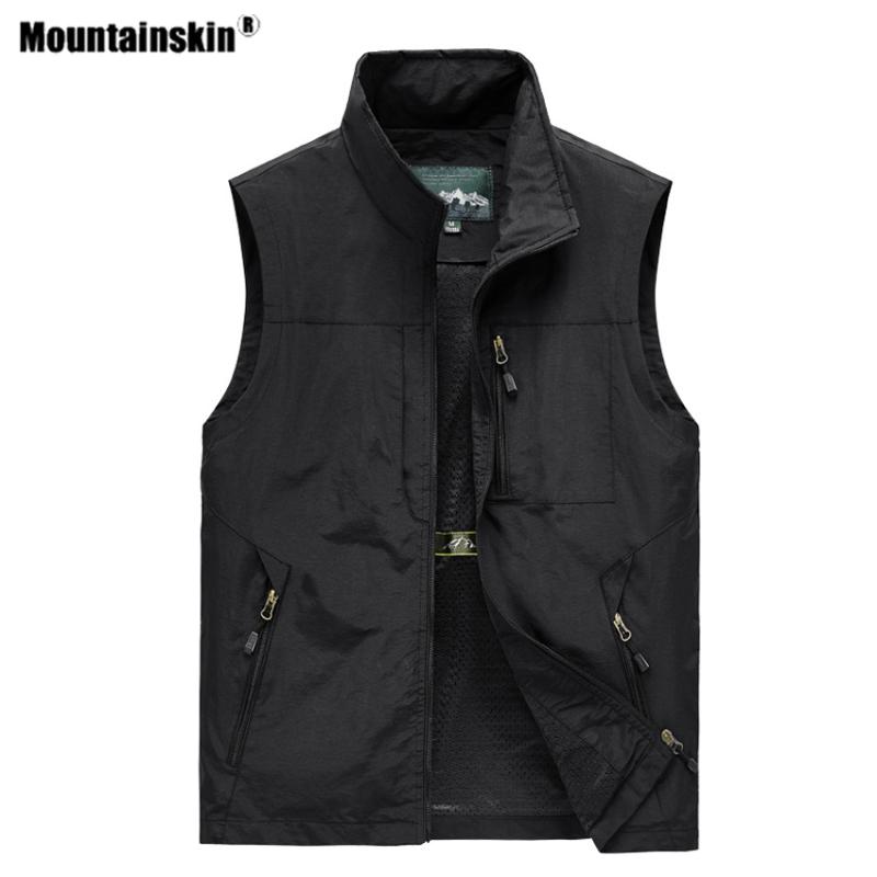 

Mountainskin Spring Men Hiking Sleeveless Vests Outdoor Multi-pockets Unloading Dry Thin Male Photography TravelsWaistcoat VA805, Green jakcet