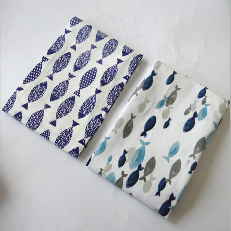 

Table Napkin Kitchen Towels Dining Napkins Light Blue Fish Mediterranean Printing Cloth Restaurant For Wedding