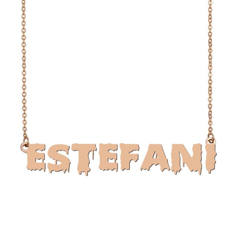 

Estefani Name Necklace , Cool Bloody Art Name Necklace for Halloween and Santa's Day Jewelry Gift for Kids Boys Girls