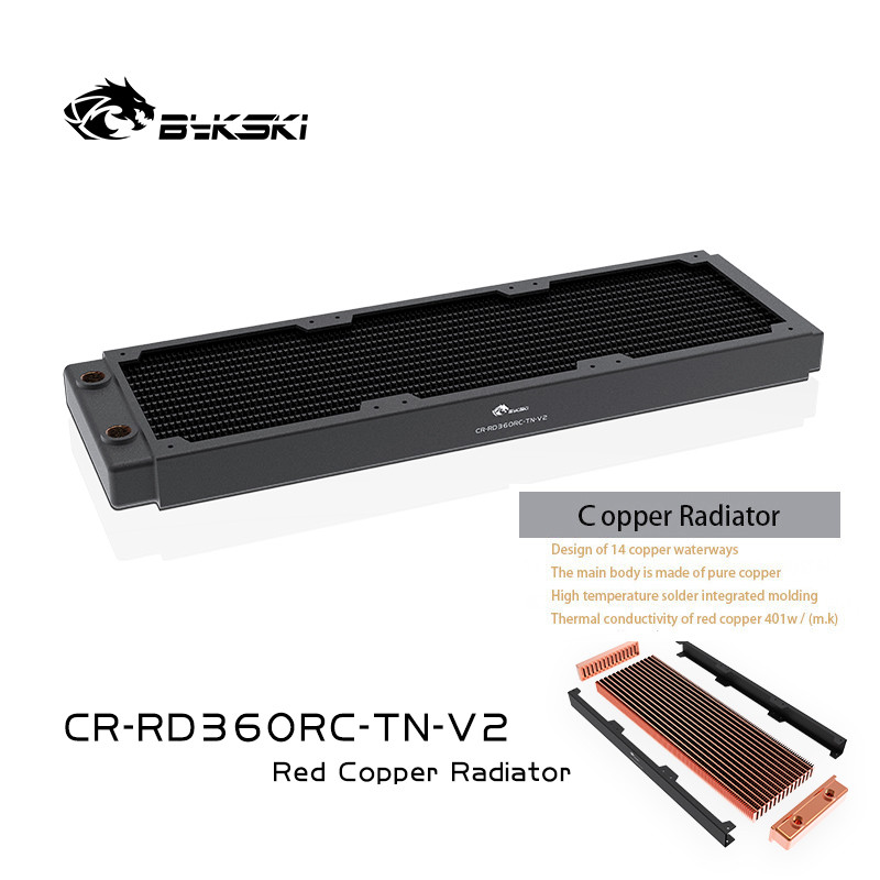 

Bykski CR-RD360RC-TN-V2 G1/4 " Copper Radiator 360MM Water Cooler Cooling Radiator For Computer Heatsink 30MM Thick