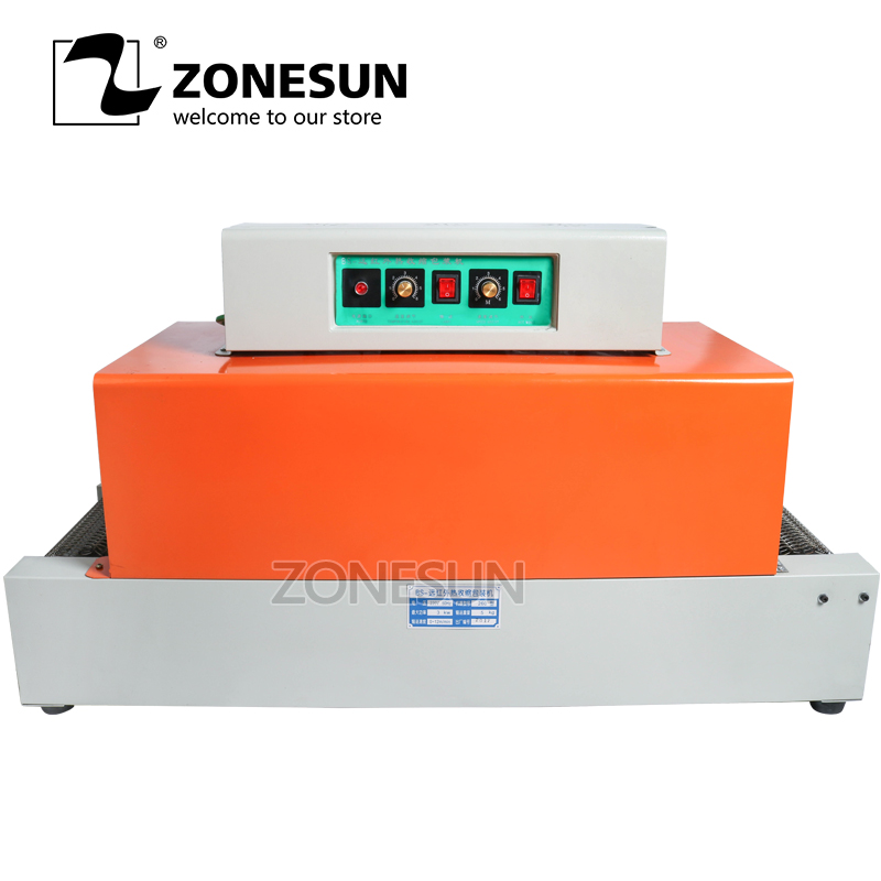 

ZONESUN Automatic Shrink Machine PVC Film Shrinking Heat Package Sleeve Plastic Packing box tableware sealing strapper tool