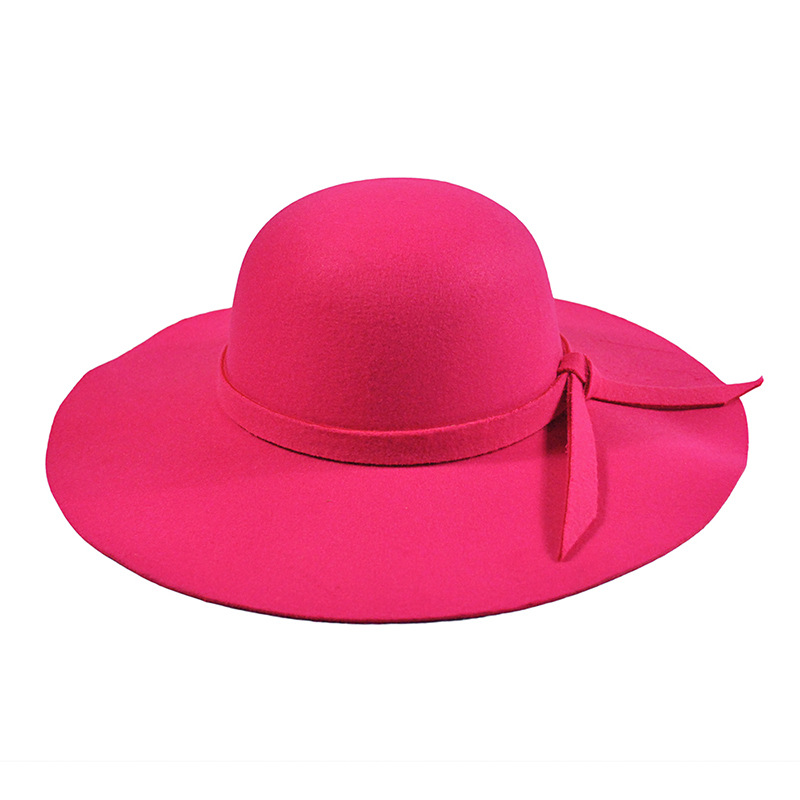 

2020 New Pillbox Hat Women's Wide Brim Felt Bowler Fedora Hat Floppy Sun Bowknot Cloche Cap Women's Large 10 Colors outdoor, Black