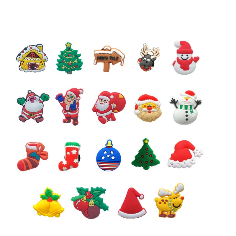 

Christmas cartoon flower PVC Shoe Charms Shoes Accessories Fit Bands Bracelets croc jibz Kids Gifts decoration Wristband