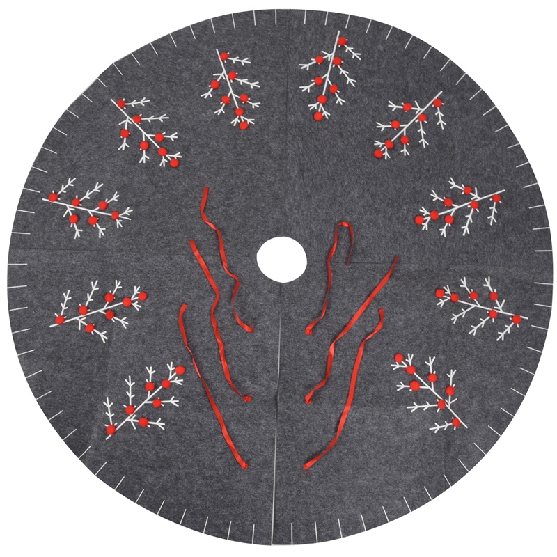 

1Pc Christmas Tree Skirt 120Cm Round Carpet Christmas Decorations for Home Floor Mat New Year Xmas Gray Tree Skirts