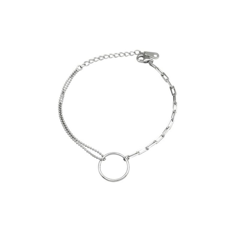

Circle bracelet gold square ball double-layer bracelet