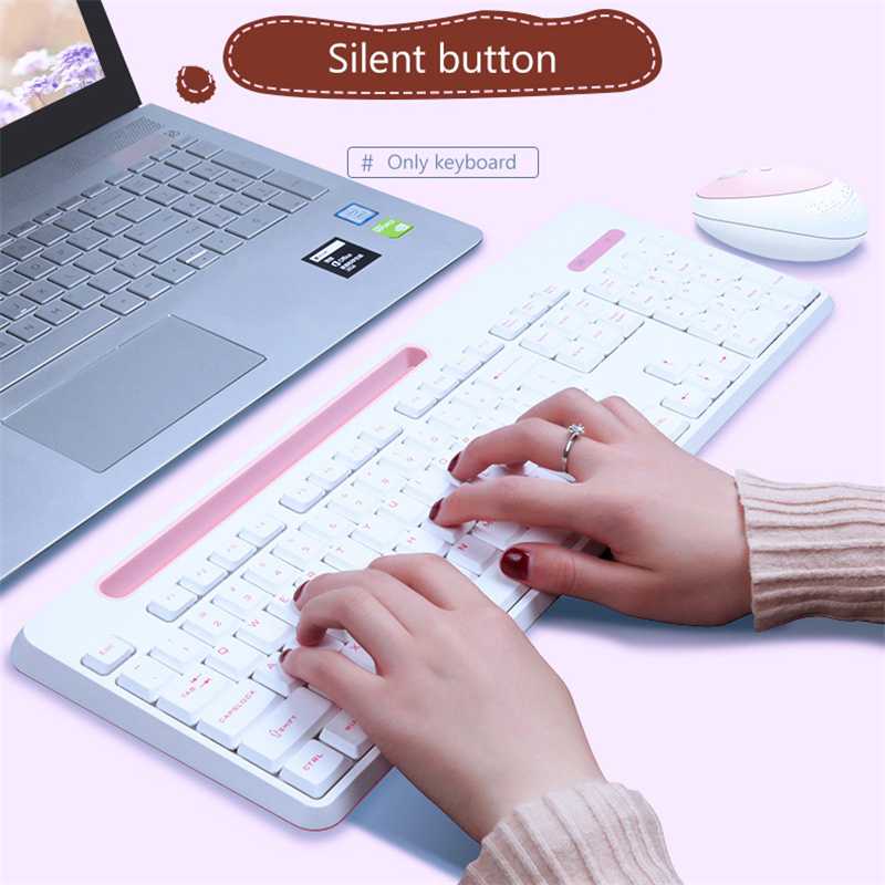 

2.4G Girls Wireless Keyboard Gaming Mouse Combo 1600 DPI Mini Mouse Silent Keyboard For Lenovo Asus Laptop PC Gamer