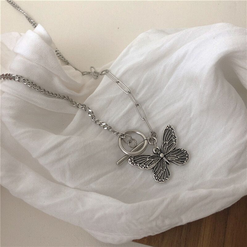 

Harajuku Punk Style Butterfly Choker Necklace Aesthetic Jewelry for Women Collares Gothic Hip Hop Gift Necklace Collares Mujer