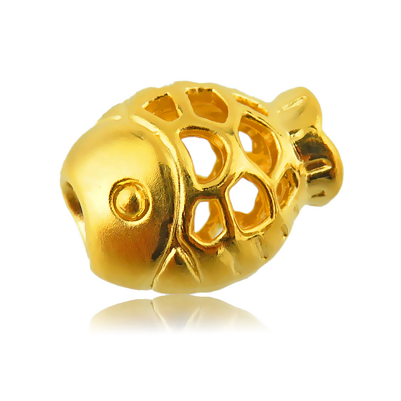 

New Arrival Solid 24K Yellow Gold Bracelet 999 Gold Hollow Fish Bracelet 1.08g