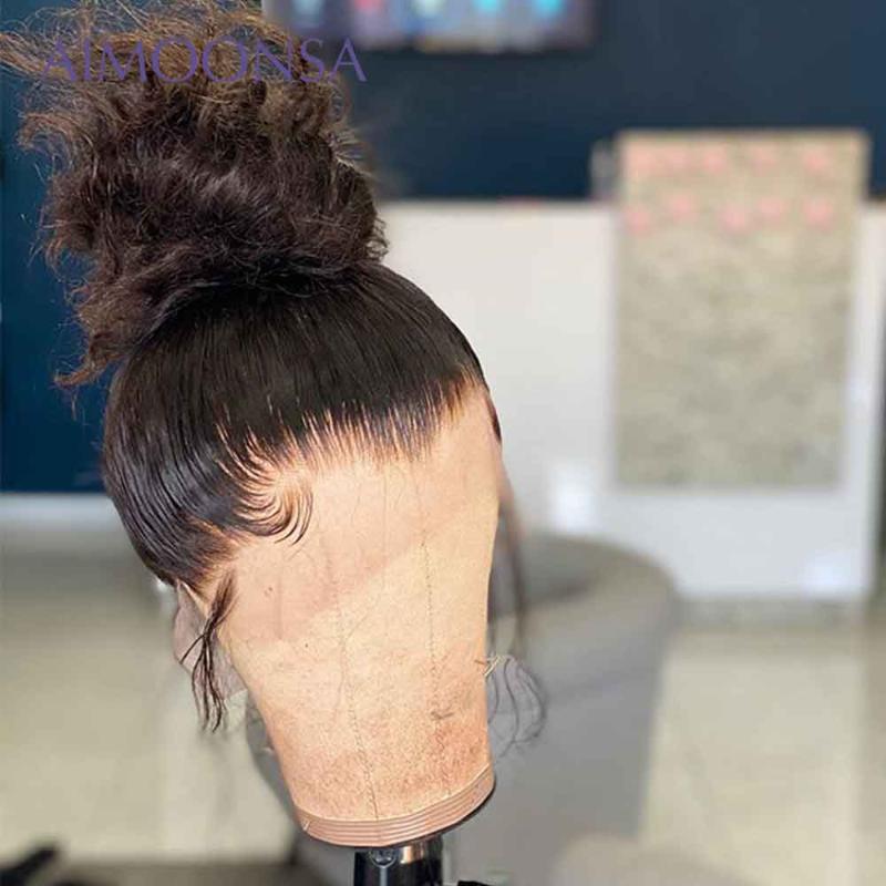 

Loose Wave Wig With Baby Hair Human Hair Wigs 360 Lace Wig Preplucked 360 Lace Frontal Peruvian Can Make Ponytail 130% Remy, As pic