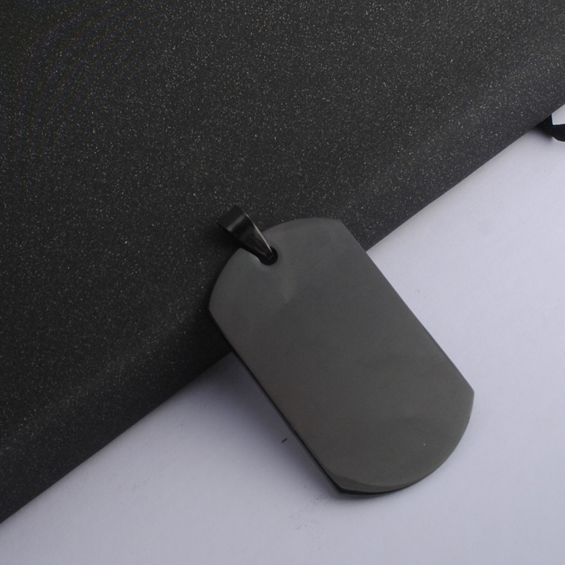 

1PC Army Tag Badge Name Dog Tag Pendant Man Chain Necklace Black Color Stainless Steel Choker Charm Women Simple Jewelry Gift