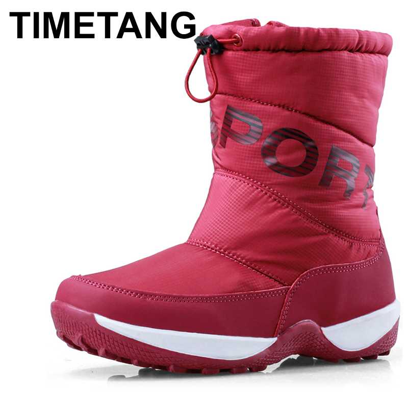 

TIMETANGWomen Boots 2020 Winter Snow Boots Women Waterproof Non-Slip Thick Warm Winter Fur Shoes for -40 Degrees, Black