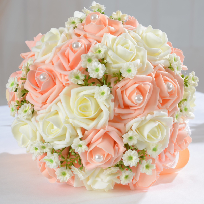 

2 pcs Artificial Flowers For Home Decoration Fake Dried Flowers Autumn Decoration Wedding Supplies Bride Holding Bouquets ZJH002, 02