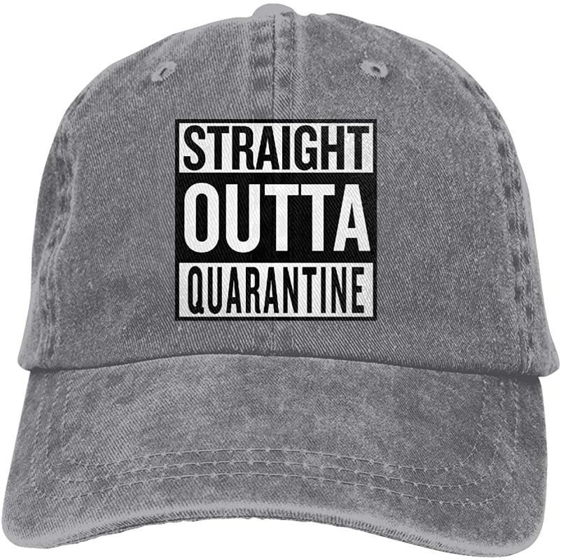 

Lidanie Fashionable Casquette Straight Outta Quarantine Unisex Adjustable Hip Hop Cap, Black
