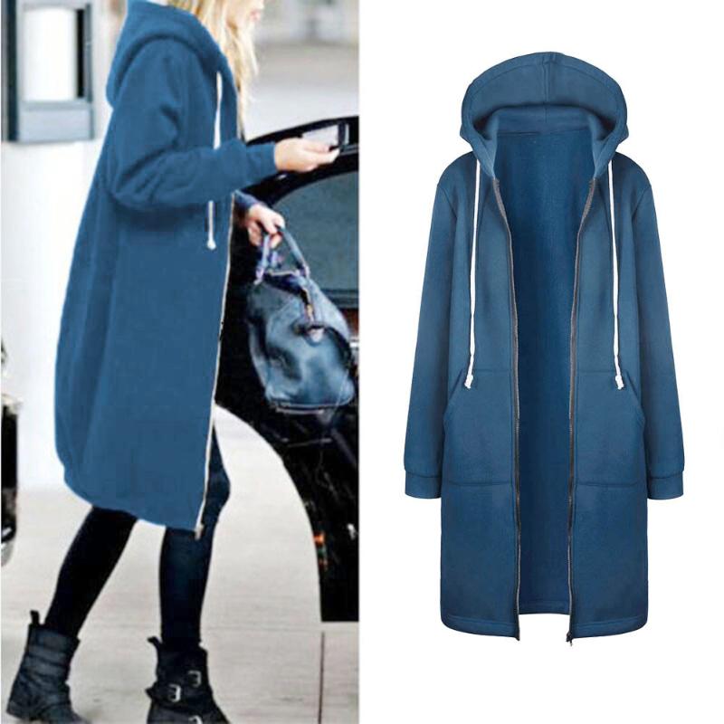 

Womens Hoodies Long Sleeve Winter Warm Windbreaker Women' Sweatshirt Zip Open Hoodies Sweatshirt Long Coat Outwear, Red
