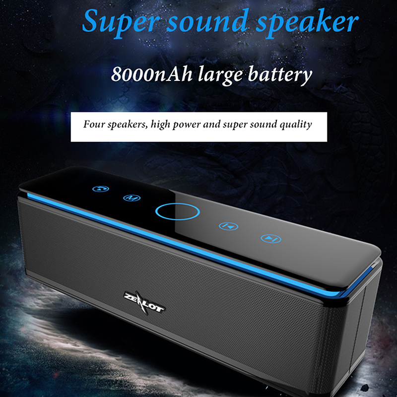 

8000mAh big battery Touch button HIFI Portable Bluetooth Mini Wireless Super Bass Speaker Subwoofer Stereo Soundbar with Mic USB