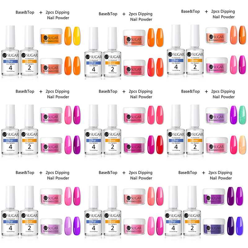 

UR SUGAR 4pcs Dipping Nail Powder Set For Nail Art Natural Dry Chrome Pigment Luminous Holographics Glitter Shiny Powder