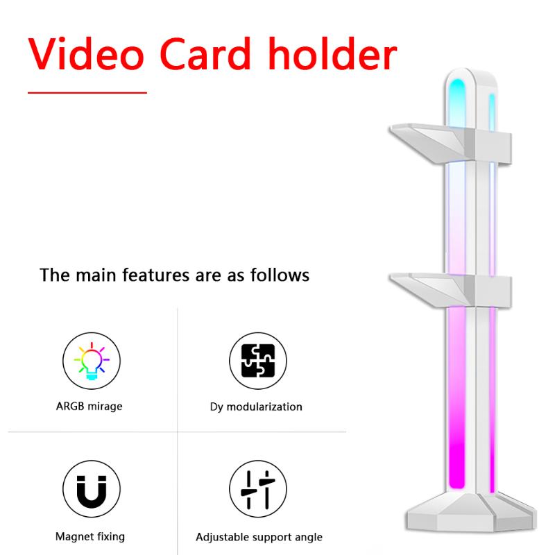 

Multifunct PC Graphics Card Stand 5V 3Pin ARGB Video Card Desktop Frame Holder Bracket GPU Brace Support for Chassis Motherboard
