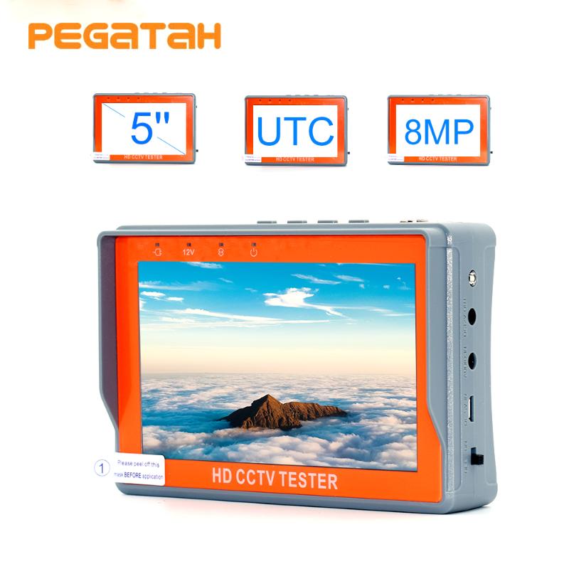 

New 5 inch AHD Camera Tester Analog CVBS Camera Tester Monitor Support DC 12V/1A output Audio testing UPT cable test CCTV CAM