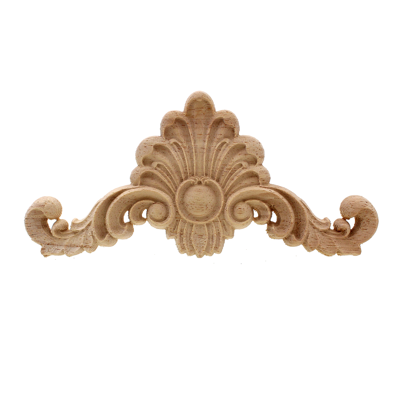 

Runbazef Woodcarving Decal Pretty Patterns Wood Appliques Carved Miniatures Wooden Figurine Crafts Furniture Window Home Decor