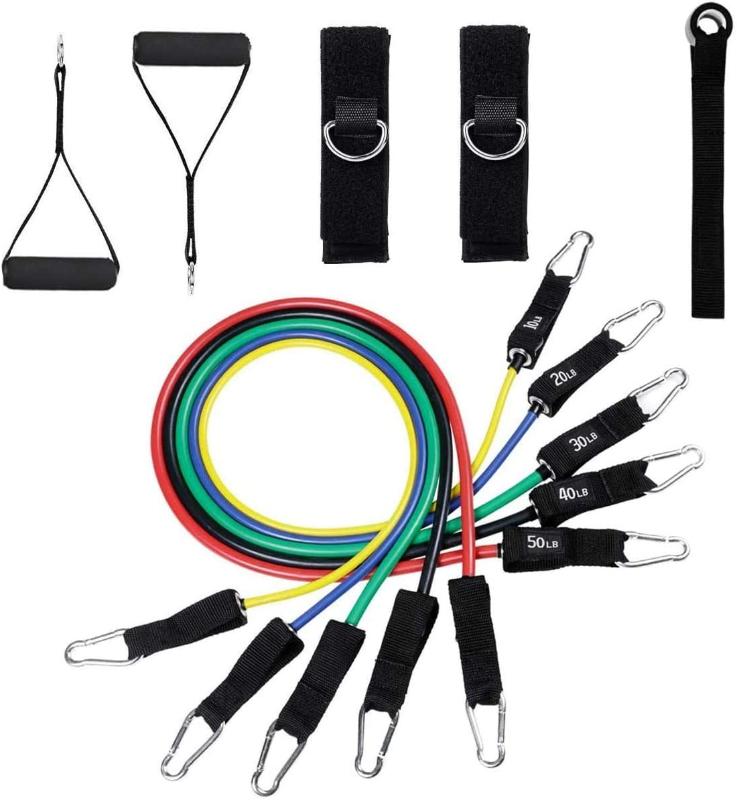 

Fitness Resistance Bands Workout Exercise Set Pull Up Elastic Band Door Anchor Muscle Grip Training Kit Handles Straps Equipment