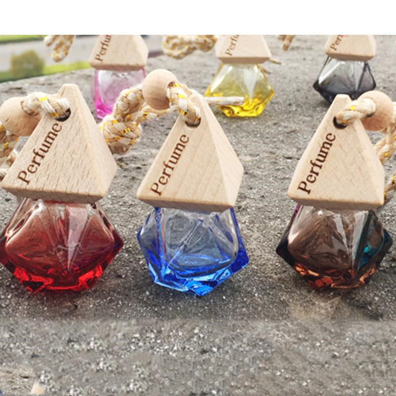 

Car Perfume Bottle Pendant Essential Oil Diffuser 9 Colors Bag Clothes Ornaments Air Freshener Pendant Empty Glass Bottle Perfume BH1908 ZX