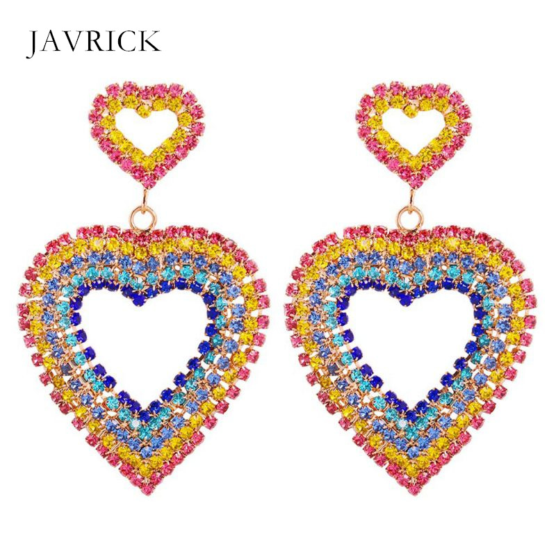 

Rainbow Crystal Earrings Colorful Rhinestone Dangle Earrings Statement Jewelry Women Lady Ear Accessories Jewelry Gift