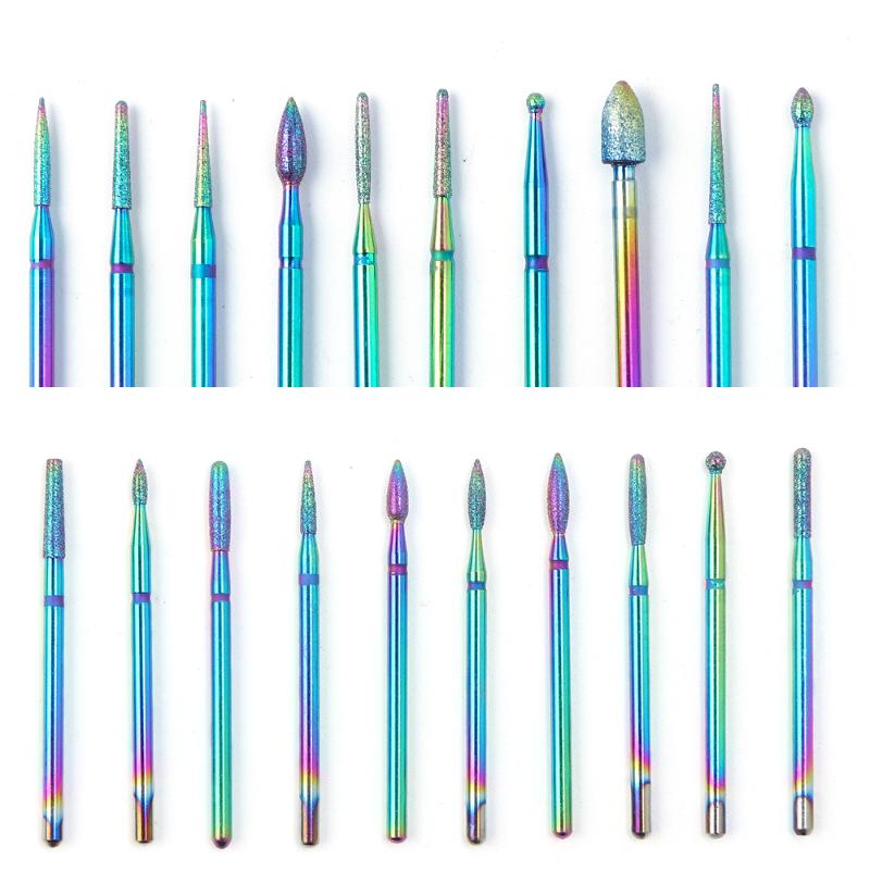 

1 pcs Rainbow Coating Nail Drill Bits Tungsten Carbide Milling Cutter For Electric Manicure Machine Nail Files Tools LA1514-1