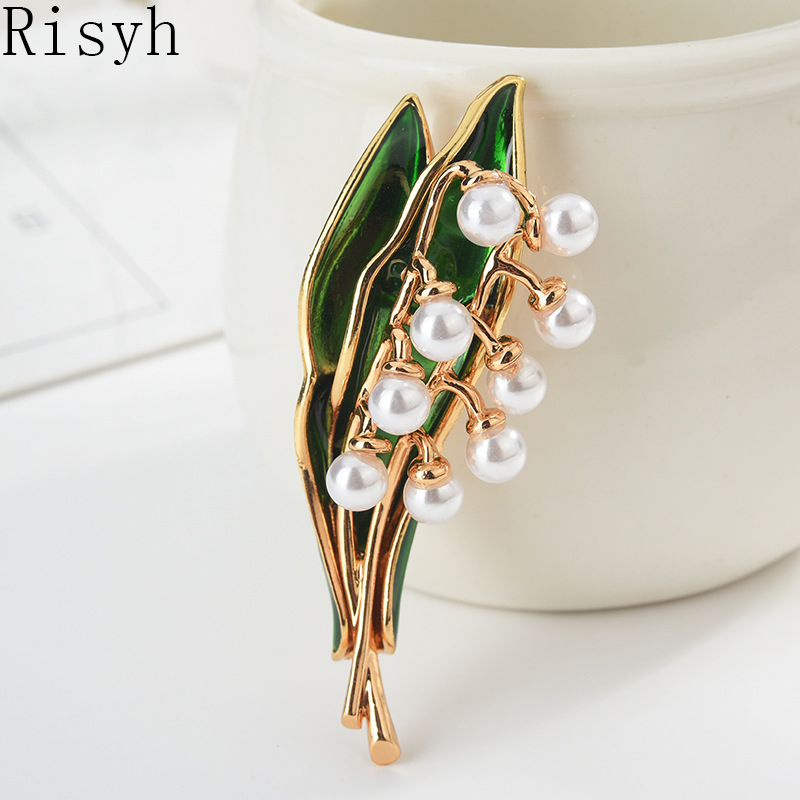 

Risyh Wild high-grade fruit brooch Fashion pods wheat ears leaves pearls brooch