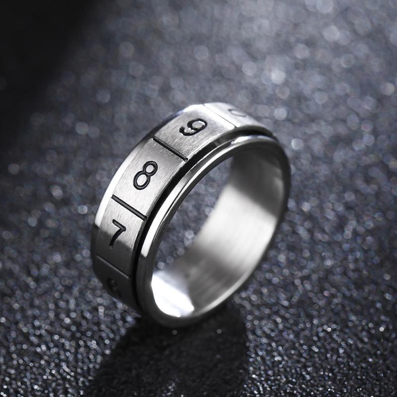 

Cool Rotatable Roman Number Spinner Rings for Men Stainless Steel Male Anel Reliever Stress Finger Jewelry Anel Masculino