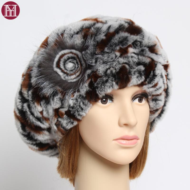 

Winter Lady 100% Natural Rex Fur Hat Women Genuine Rex Fur Cap Soft Warm Knitted Skullies Beanies Hats, Grey