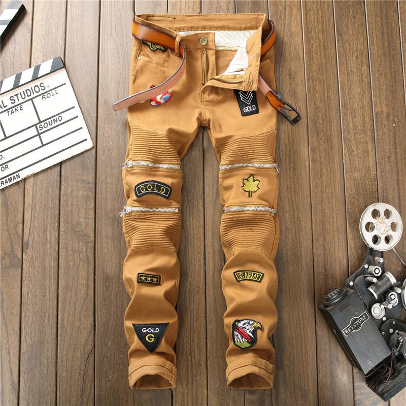 

Hip HopDesign Brand Jeans For Men'S Straight 2020 Fashion Hole Ripped Distressed Moto Bike Vintage Jean Plus Size kg-198, 8020