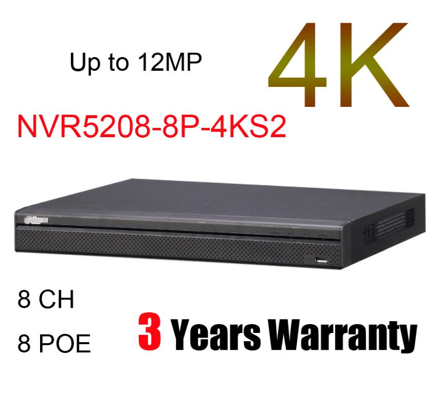 

Multi-language 8CH POE NVR NVR5208-8P-4KS2 8CH 1U 4K&H.265 1080P NVR support 2 Sata port 8 poe port up to 12MP resolution