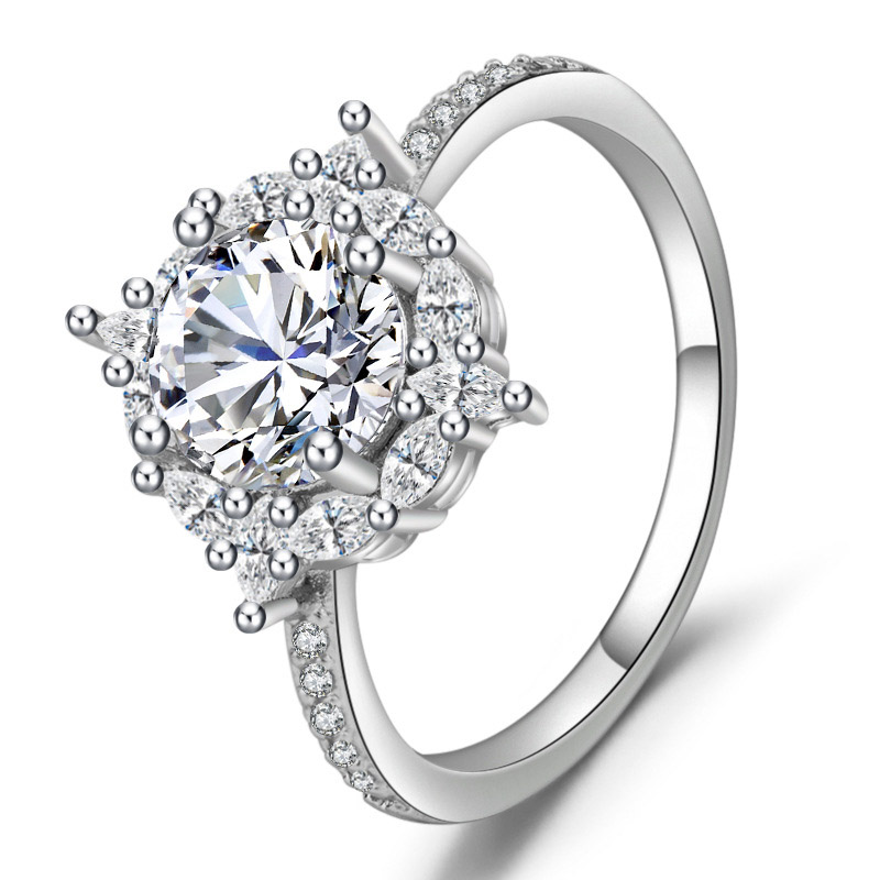 

Fashion Large Zircon Rings Super Flash Rhinestone Jewelry For Women Valentines Gift Crystal Cubic Rings Bride Wedding 2020 New