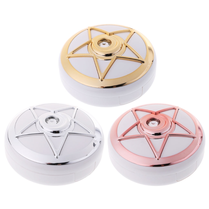 

Contact Lens Box Diamond With Mirror Travel Portable Case Storage Container Kit