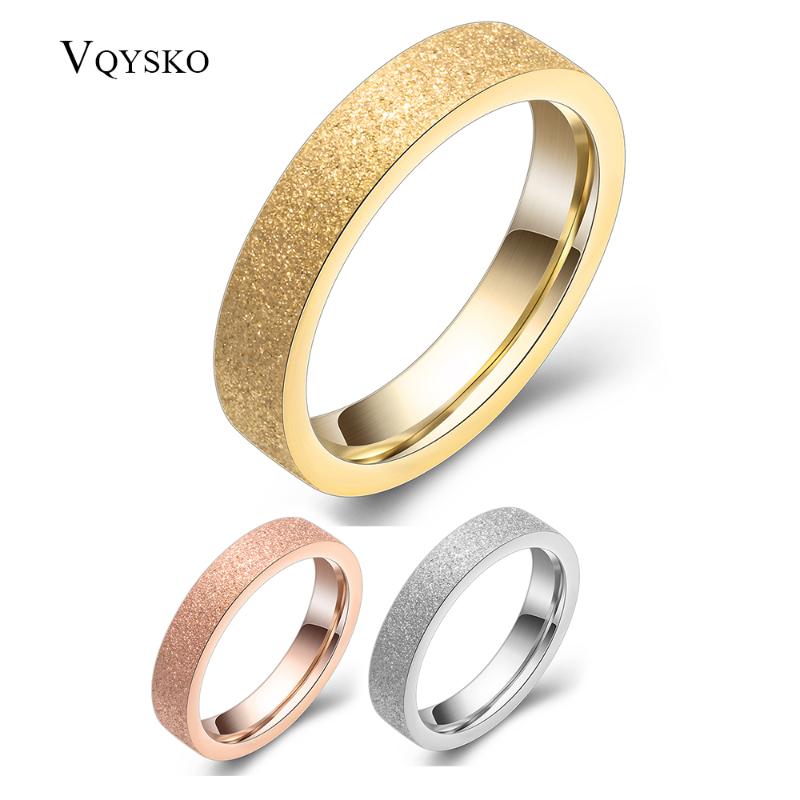 

Cute women ring stainless steel gold color rings frosted matte processing fashion jewelry gifts