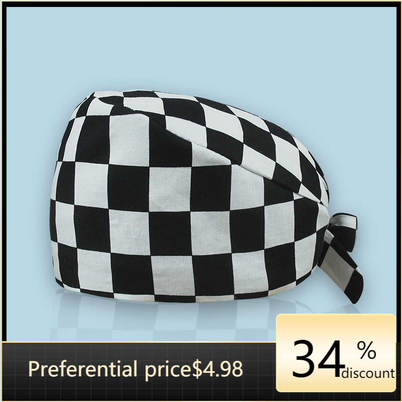 

High quality printed Mosha hat cotton gourd hat dust cap adjustable beautician casual unisex