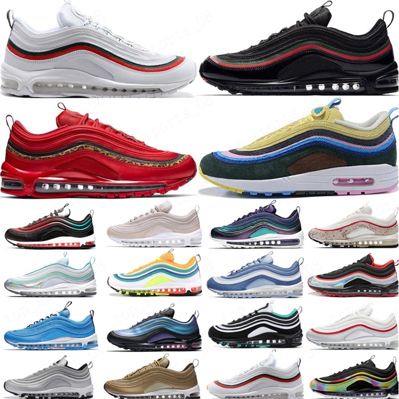 

new Black Bullet MSCHF x INRI Jesus running shoes men women 97s Reflective Bred Red Leopard triple black sports sneakers 36-45, 37