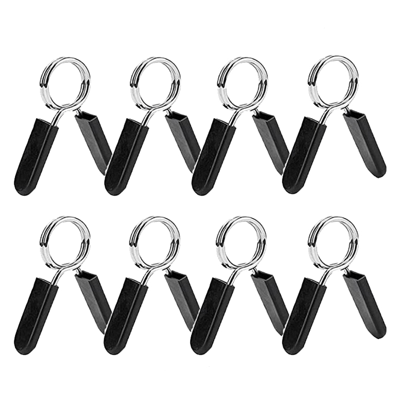

8Pack Dumbbell Spring Collars, Exercise Barbell Clip Clamps for Weight Bar Dumbbells Gym Fitness Training Weight-Lifting, Black