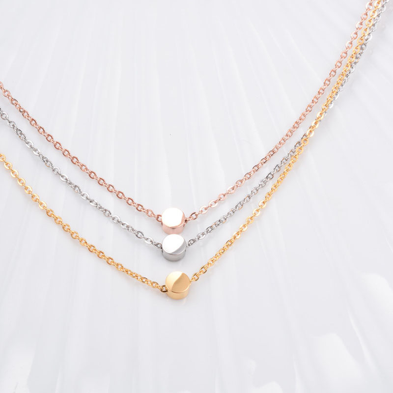 

Tiny Stainless Steel Small for Women Round Necklace jewelry