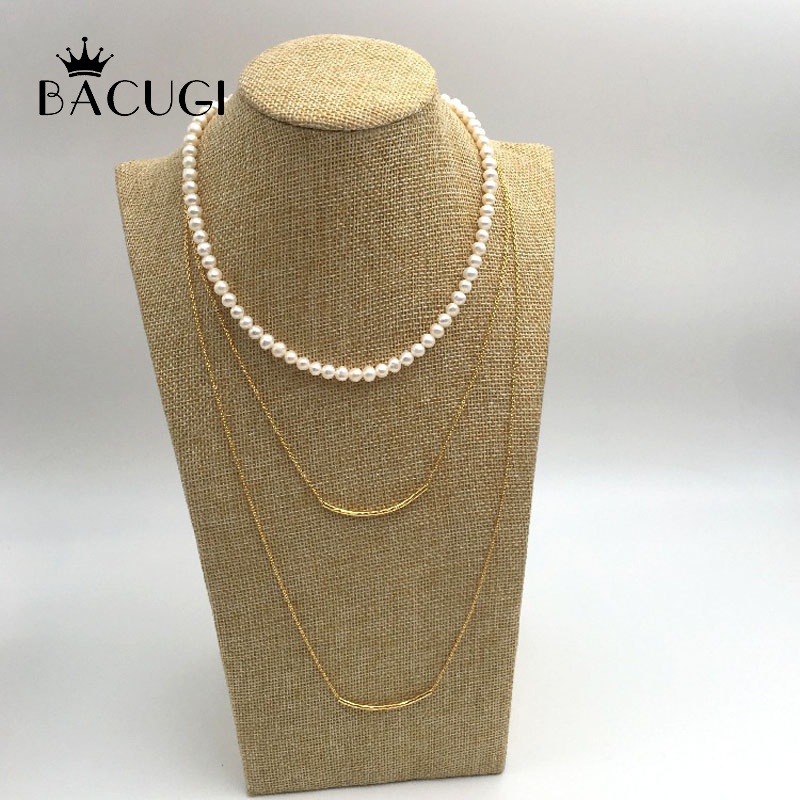 

14KGF Necklace Baroque Freshwater Pearl Necklace Elegant Bead Chain Women Fine Jewelry Gifts