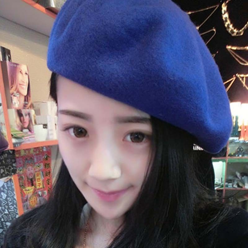 

2020 Hot Women Hats Boina Wool Sweet Made Of Natural Fur Berets Superstar Warm Flat Caps Spring And Autumn Warm Hats for Women, Beige