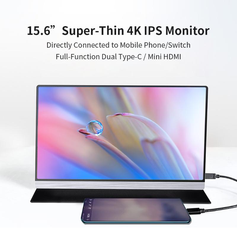 

Portable 15.6inch 4K LCD Screen 47% NTSC 16.7 Million Colors Gaming Monitor Display IPS Panel Fast Response Touch Screen Monitor