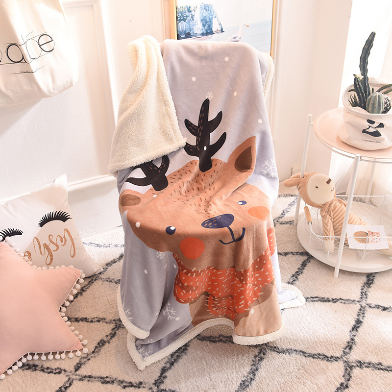 

Summer Bedspread Lambs Wool Geometric Printed Blanket for Adults Children Thin Air-conditioned Comforter colcha For Bed