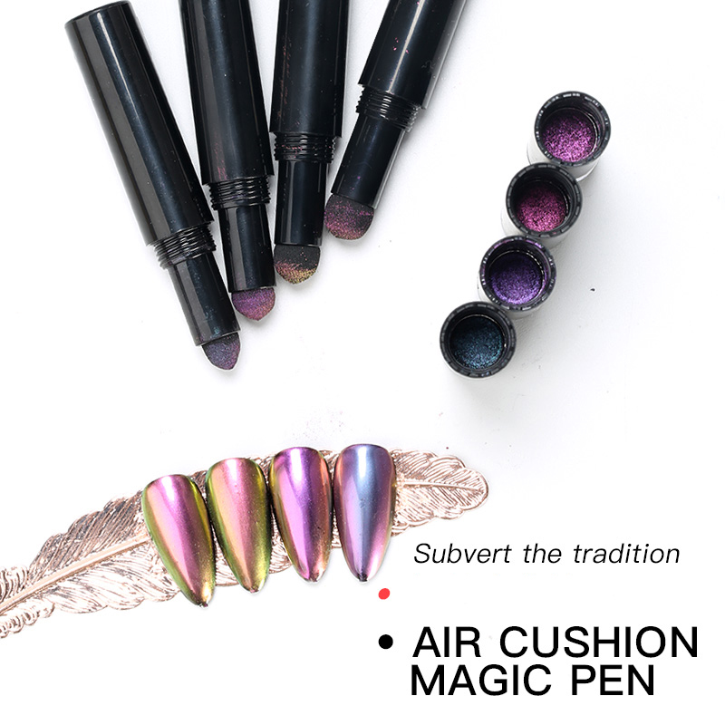 

New Nail Art Powder Cushion Pen Mirror Effect Holographics Laser Chrome Pigment Dust Powder Metal Nail Glitter Decoor