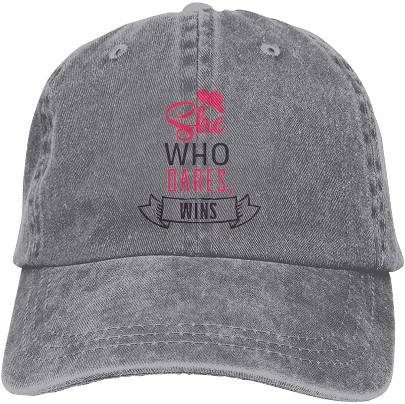 

Who Dares Wins Unisex Soft Casquette Cap Vintage Adjustable Baseball Caps, Gray