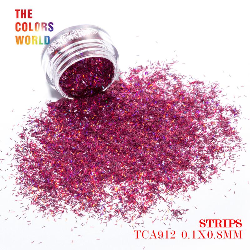 

TCT-106 12 Kind Different Holographic Colors 0.1*0.8MM Size Tinsel Strip Short Bar Shape For Nail Art Decoration And Manual DIY