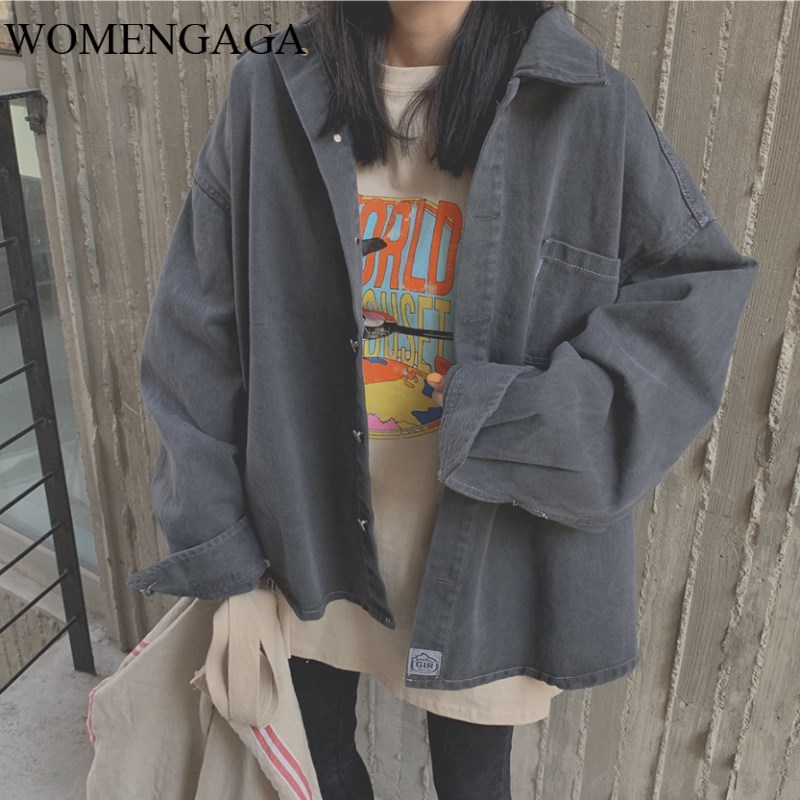 

Korea 2020 spring korean fashion women clothes loose all-match denim jacket female bat sleeve causal coat jacketWR6M, Gray