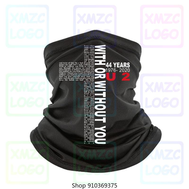 

U2 44 years With or Without you BLACK Bandana Best Gift For Rockday HOT S 6XL Headband scarf Bandana Neck Warmer Women Men